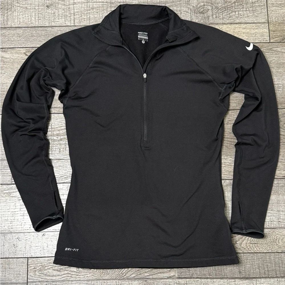 Nike Dry-Fit Black Half-Zip Performance Sweatshirt - Picture 1 of 8